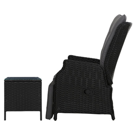 Gardeon Recliner Chairs Sun lounge Setting Outdoor Furniture Patio Wicker Sofa Home & Garden > Garden Furniture Kings Warehouse 