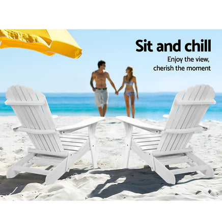 Gardeon Set of 2 Outdoor Sun Lounge Chairs Patio Furniture Lounger Beach Chair Adirondack Outdoor Furniture Kings Warehouse 
