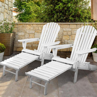 Gardeon Set of 2 Outdoor Sun Lounge Chairs Patio Furniture Lounger Beach Chair Adirondack Outdoor Furniture Kings Warehouse 