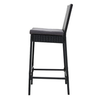 Gardeon Set of 4 Outdoor Bar Stools Dining Chairs Wicker Furniture Outdoor Furniture Kings Warehouse 