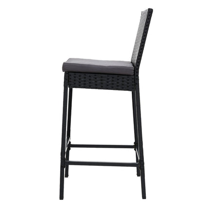 Gardeon Set of 4 Outdoor Bar Stools Dining Chairs Wicker Furniture Outdoor Furniture Kings Warehouse 