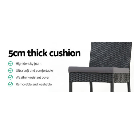 Gardeon Set of 4 Outdoor Bar Stools Dining Chairs Wicker Furniture Outdoor Furniture Kings Warehouse 