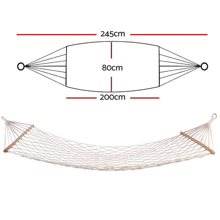 Gardeon Swing Hammock Bed Cream Hammocks Kings Warehouse 