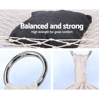 Gardeon Swing Hammock Bed Cream Hammocks Kings Warehouse 