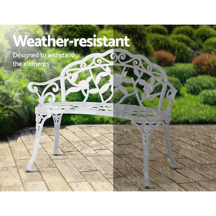 Gardeon Victorian Garden Bench – White Outdoor Kings Warehouse 