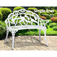 Gardeon Victorian Garden Bench – White Outdoor Kings Warehouse 