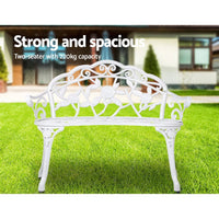 Gardeon Victorian Garden Bench – White Outdoor Kings Warehouse 
