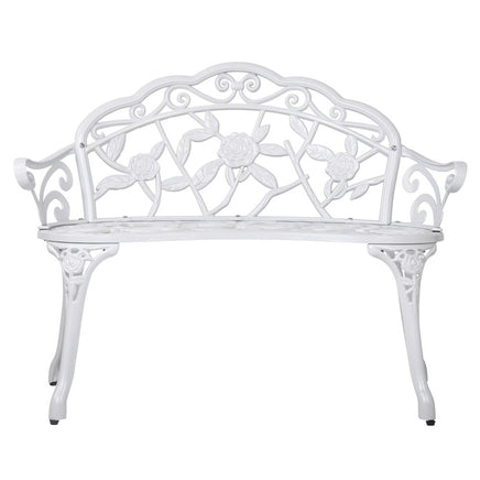 Gardeon Victorian Garden Bench – White Outdoor Kings Warehouse 