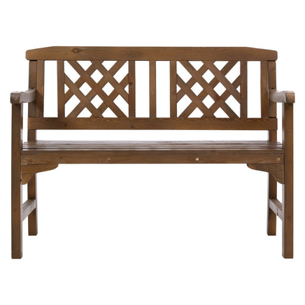 Gardeon Wooden Garden Bench 2 Seat Patio Furniture Timber Outdoor Lounge Chair Natural Outdoor Kings Warehouse 