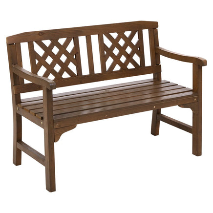 Gardeon Wooden Garden Bench 2 Seat Patio Furniture Timber Outdoor Lounge Chair Natural Outdoor Kings Warehouse 