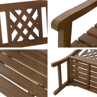 Gardeon Wooden Garden Bench 2 Seat Patio Furniture Timber Outdoor Lounge Chair Natural Outdoor Kings Warehouse 