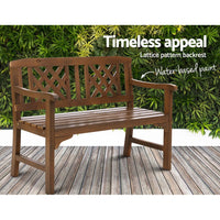 Gardeon Wooden Garden Bench 2 Seat Patio Furniture Timber Outdoor Lounge Chair Natural Outdoor Kings Warehouse 