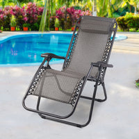 Gardeon Zero Gravity Chair 2PC Reclining Outdoor Sun Lounge Folding Camping Camping Supplies Kings Warehouse 
