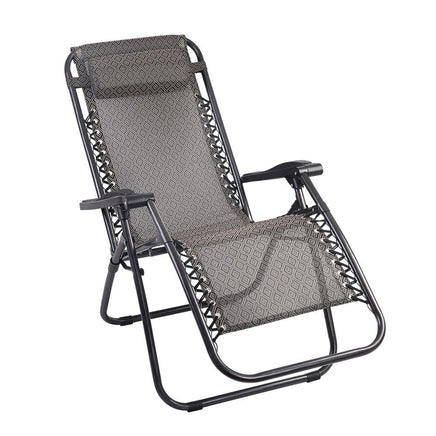 Gardeon Zero Gravity Recliner Chairs Outdoor Sun Lounge Beach Chair Camping - Beige Camping Kings Warehouse 
