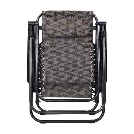 Gardeon Zero Gravity Recliner Chairs Outdoor Sun Lounge Beach Chair Camping - Beige Camping Kings Warehouse 