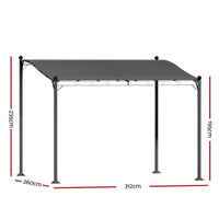 Gazebo 3m Party Marquee Outdoor Wedding Tent Iron Art Canopy Patio Kings Warehouse 