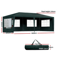 Gazebo 3x6 Outdoor Marquee Gazebos Wedding Party Camping Tent 4 Wall Panels Kings Warehouse 