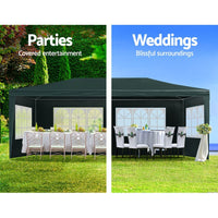 Gazebo 3x6 Outdoor Marquee Gazebos Wedding Party Camping Tent 4 Wall Panels Kings Warehouse 