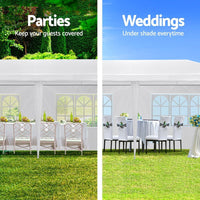 Gazebo 3x9 Outdoor Marquee Gazebos Wedding Party Camping Tent 8 Wall Panels KingsWarehouse 