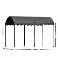 Gazebo 4x3m Party Marquee Outdoor Wedding Event Tent Iron Art Tent Grey Kings Warehouse 