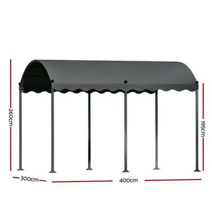 Gazebo 4x3m Party Marquee Outdoor Wedding Event Tent Iron Art Tent Grey Kings Warehouse 
