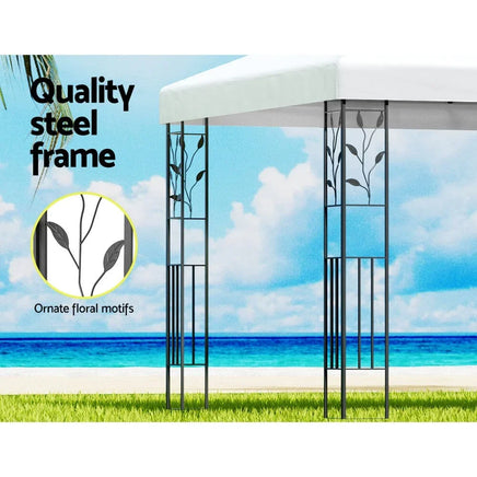 Gazebo 4x3m Party Marquee Outdoor Wedding Event Tent Iron Art White Kings Warehouse 