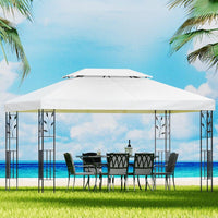 Gazebo 4x3m Party Marquee Outdoor Wedding Event Tent Iron Art White Kings Warehouse 