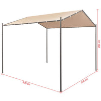 Gazebo Pavilion Tent Canopy 3x3 m Steel Beige Kings Warehouse 