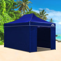 Gazebo Pop Up Marquee 3x4.5m Folding Wedding Tent Gazebos Shade Blue Kings Warehouse 