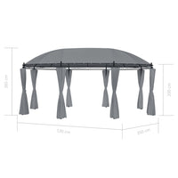 Gazebo with Curtains 530x350x265 cm Anthracite Kings Warehouse 