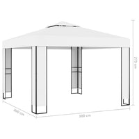 Gazebo with Double Roof 3x3 m White Kings Warehouse 
