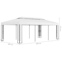Gazebo with Double Roof 3x6 m White Kings Warehouse 