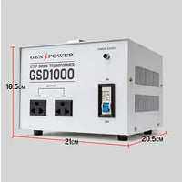 GENPOWER 1000W Step Down Transformer 240v-110v Stepdown Voltage Converter AU-US Kings Warehouse 