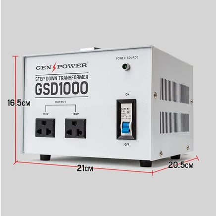 GENPOWER 1000W Step Down Transformer 240v-110v Stepdown Voltage Converter AU-US Kings Warehouse 