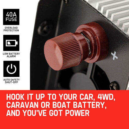 GENPOWER Pure Sine Wave 1500W/3000W 12V/240V Power Inverter Caravan Boat CarPlug Kings Warehouse 