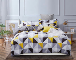 Geometric Queen Size Duvet Doona Quilt Cover Set Kings Warehouse 