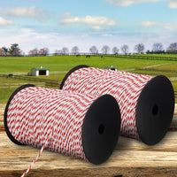Giantz 1000M Electric Fence Wire Tape Poly Stainless Steel Temporary Fencing Kit Farm Supplies Kings Warehouse 