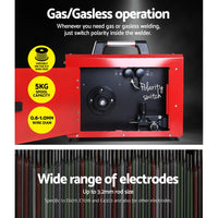 Giantz 220 Amp Inverter Welder MMA MIG DC Gas Gasless Welding Machine Portable Power Tools Kings Warehouse 