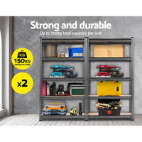 Giantz 2x1.5M Steel Warehouse Racking Rack Shelving Storage Garage Shelves Shelf Giantz Kings Warehouse 