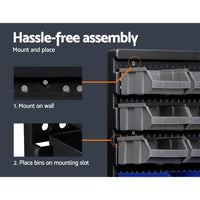 Giantz 30 Bin Wall Mounted Rack Storage Organiser Kings Warehouse 