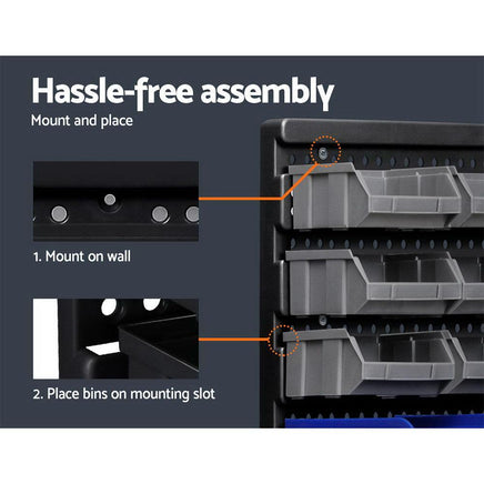 Giantz 30 Bin Wall Mounted Rack Storage Organiser Kings Warehouse 