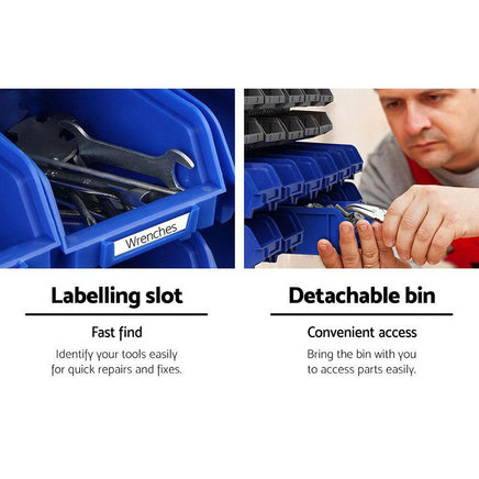 Giantz 30 Bin Wall Mounted Rack Storage Organiser Kings Warehouse 