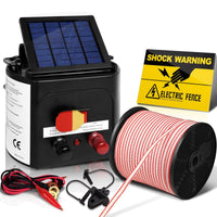 Giantz 3km Solar Electric Fence Energiser Charger with 400M Tape and 25pcs Insulators Kings Warehouse 