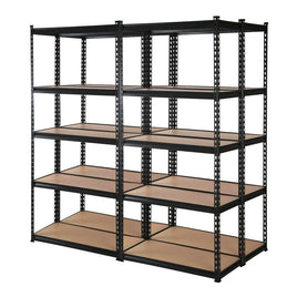 Giantz 4X1.8M Garage Shelving Warehouse Rack Storage Shelves Pallet Racking Black Storage Supplies Kings Warehouse 