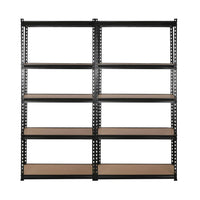 Giantz 4X1.8M Garage Shelving Warehouse Rack Storage Shelves Pallet Racking Black Storage Supplies Kings Warehouse 