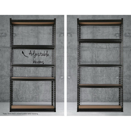 Giantz 4X1.8M Garage Shelving Warehouse Rack Storage Shelves Pallet Racking Black Storage Supplies Kings Warehouse 