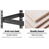 Giantz 4X1.8M Garage Shelving Warehouse Rack Storage Shelves Pallet Racking Charcoal Storage Supplies Kings Warehouse 