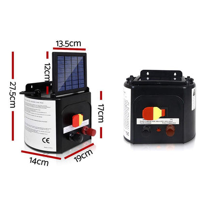 Giantz 5km Solar Electric Fence Charger Energiser Farm Supplies Kings Warehouse 