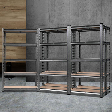 Giantz 5x1.5M Warehouse Racking Shelving Storage Rack Steel Garage Shelf Shelves Kings Warehouse 