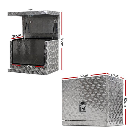 Giantz 62x40x50cm Aluminium Tool box Ute Generator Toolbox Truck Trailer Canopy Kings Warehouse 